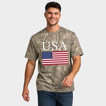 USA Flag Solid - Men's Heavyweight Crew