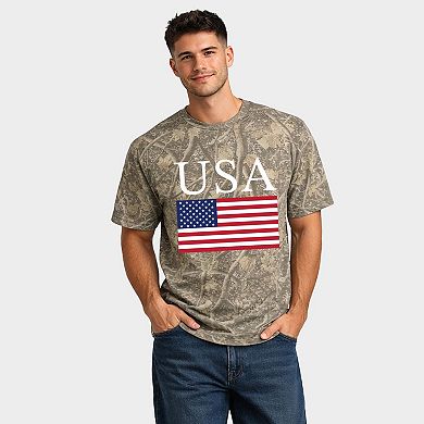 USA Flag Solid - Men's Heavyweight Crew
