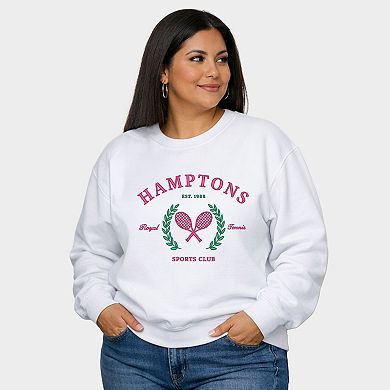 Embroidered Hampton Sports Club - Women's Plus Sized Graphic Sweatshirt