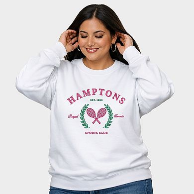 Embroidered Hampton Sports Club - Women's Plus Sized Graphic Sweatshirt