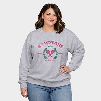 Embroidered Hampton Sports Club - Women's Plus Sized Graphic Sweatshirt