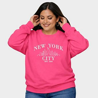 Embroidered New York City - Women's Plus Sized Graphic Sweatshirt