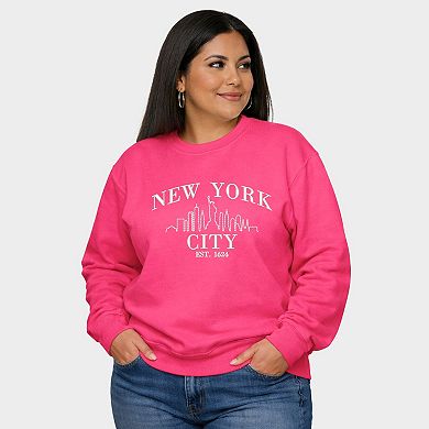 Embroidered New York City - Women's Plus Sized Graphic Sweatshirt