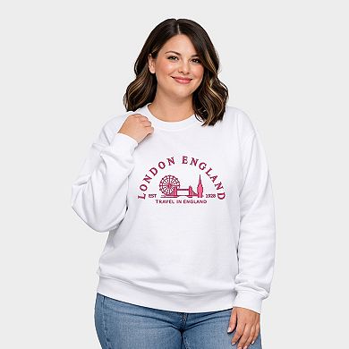Embroidered London England - Women's Plus Sized Graphic Sweatshirt