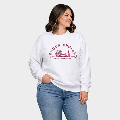 Embroidered London England - Women's Plus Sized Graphic Sweatshirt