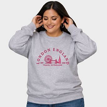 Embroidered London England - Women's Plus Sized Graphic Sweatshirt