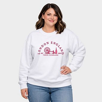 Embroidered London England - Women's Plus Sized Graphic Sweatshirt