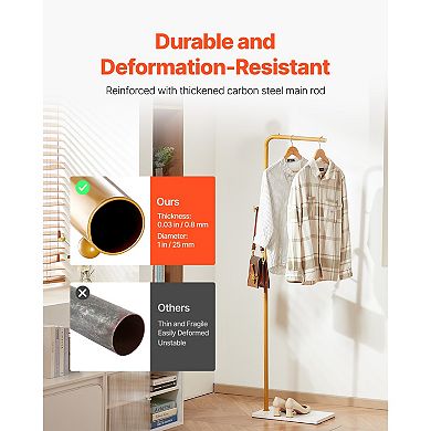 Pnronnc L-shape Coat Rack Freestanding Wardrobe Storage Shelves Clothes Hanging Racks with 3 Hooks