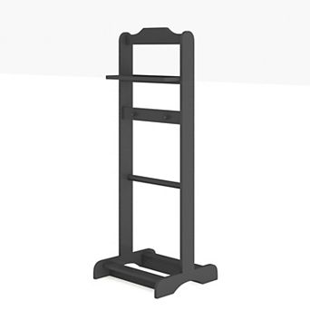 Pnronnc Portable Hall Tree Garment Accent Rack Clothes Valet Stand with Shoe Storage Organizer