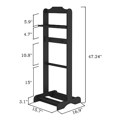 Pnronnc Portable Hall Tree Garment Accent Rack Clothes Valet Stand with Shoe Storage Organizer