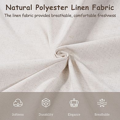 Twin Size Upholstered Platform Bed with Linen Fabric Pillow-Back Headboard