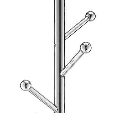 Pnronnc Freestanding Coat Rack Stand Cube Coat Rack Drying Rack Hall Tree Storage Shelf with 8 Hooks