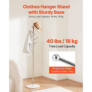 Pnronnc Freestanding Coat Rack Stand Cube Coat Rack Drying Rack Hall Tree Storage Shelf with 8 Hooks