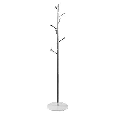 Pnronnc Freestanding Coat Rack Stand Cube Coat Rack Drying Rack Hall Tree Storage Shelf with 8 Hooks