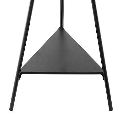 Pnronnc Coat Rack Hall Tree Freestanding Clothes Hanging Racks with 2 Shelves and 6 Hooks