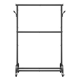 Pnronnc Heavy Duty Clothes Rack Rolling Clothing Garment Rack Drying Rack Open Armoires wSide Hooks