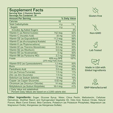 Immune Gummies - Kids Immune Booster with Iron, Zinc, Vit C, D2, A & B-Complex, 60 Raspberry Gummies
