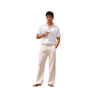 Mens Breathable Linen Beach Pants