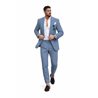 Mens Relaxed Fit Linen Suit