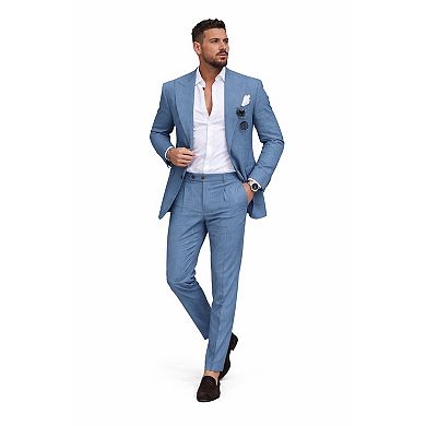Mens Relaxed Fit Linen Suit