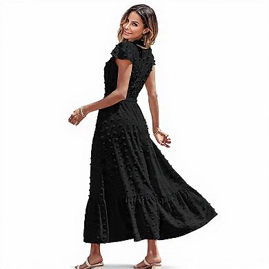 Boho Beach Dress with Smocked Waist