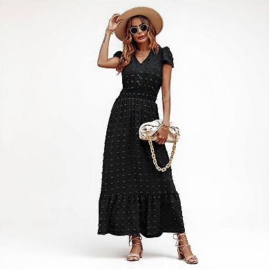 Boho Beach Dress with Smocked Waist