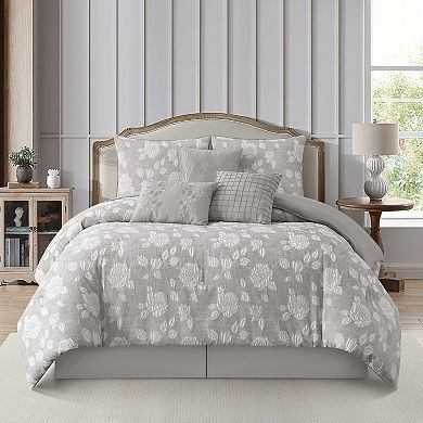 Nanshing Landy 7-Piece Floral Comforter Set with Shams