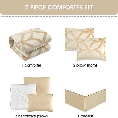 Nanshing Keaton 7-Piece Jacquard Comforter Set with Shams