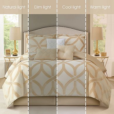 Nanshing Keaton 7-Piece Jacquard Comforter Set with Shams