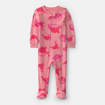 Baby Girl Carter's Pufferfish Cotton Footed Pajamas