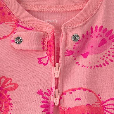 Baby Girl Carter's Pufferfish 100% Cotton Footed Pajama