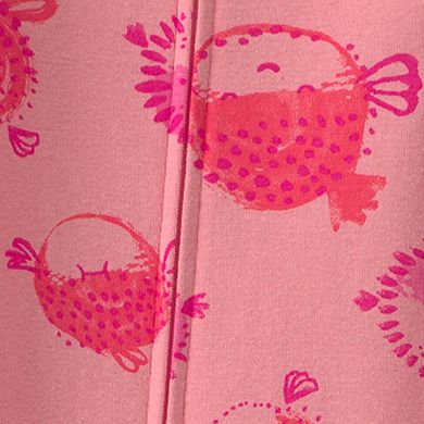 Baby Girl Carter's Pufferfish 100% Cotton Footed Pajama