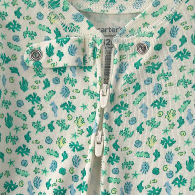 Baby Girl Carter's Sea Life 100% Cotton Footed Pajamas