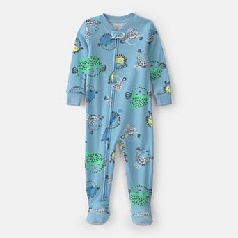 Baby Boy Carter's Cotton 2-Way Zip Pufferfish Pajamas