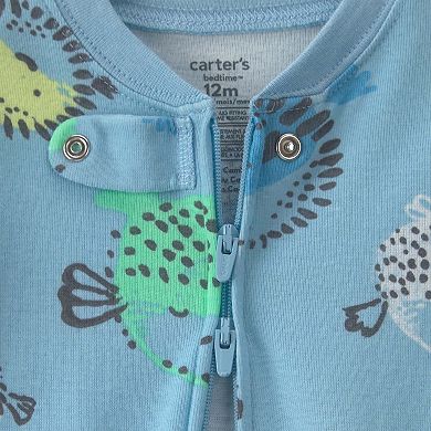 Baby Boy Carter's 100% Cotton 2-Way Zip Pufferfish Pajama