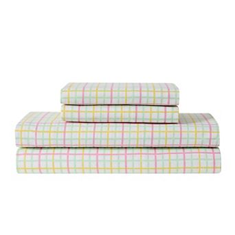 Hallmark Chromatic Grid Microfiber Bed Sheet Set