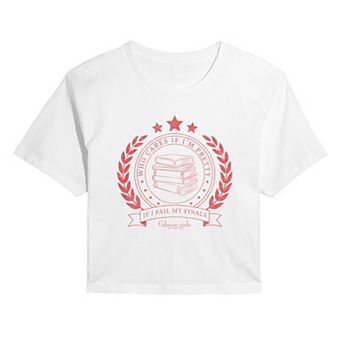 Juniors' Gilmore Girls “Who Cares If I'm Pretty” Cropped Tee