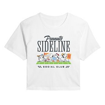 Juniors' Peanuts Sideline Social Club Cropped Tee
