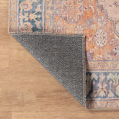 World Rug Gallery Vintage Medallion Washable Rug