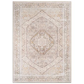 World Rug Gallery Vintage Medallion Washable Rug