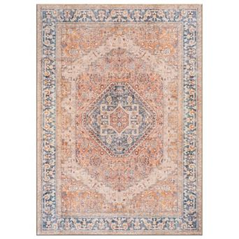 World Rug Gallery Vintage Medallion Washable Rug