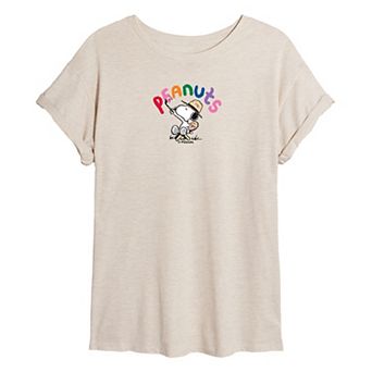 Juniors' Peanuts Snoopy Oversized Tee