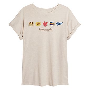 Juniors' Gilmore Girls Icon Collage Oversized Tee