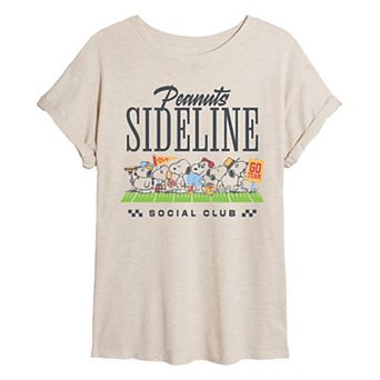 Juniors' Peanuts Sideline Social Club Oversized Tee