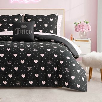 Juicy Couture 8 pc Bed in a Bag Hearts Comforter Set