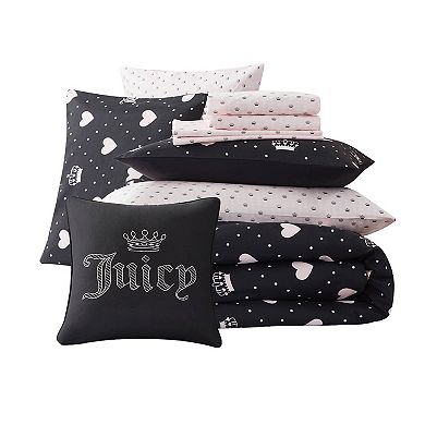 Juicy Couture 8-Piece Bed in a Bag Hearts Comforter Set