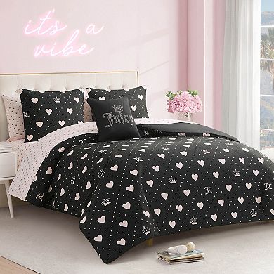 Juicy Couture 8-Piece Bed in a Bag Hearts Comforter Set