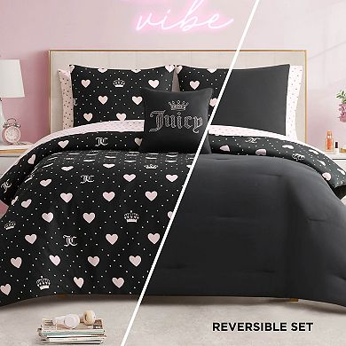 Juicy Couture 8-Piece Bed in a Bag Hearts Comforter Set