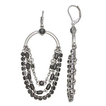 Simply Vera Vera Wang Jet Tone Leverback Simulated Stone Drop Earrings