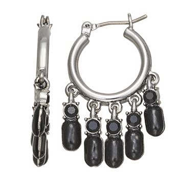 Simply Vera Vera Wang Jet Tone Shaky Click-It Hoop Earrings
